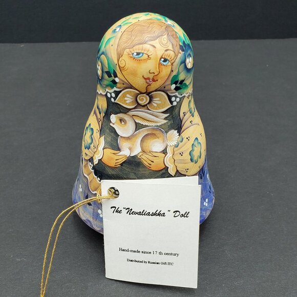 Russian Roly Poly Doll Nevaliashka Wooden Musical Chime Doll Made in Russia - Picture 2 of 6